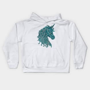 Mythical Unicorn - Teal Kids Hoodie